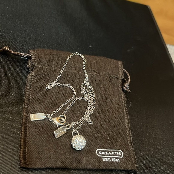 Coach Rhinestone Ball Necklace & Jewelry Pouch - Picture 3 of 7